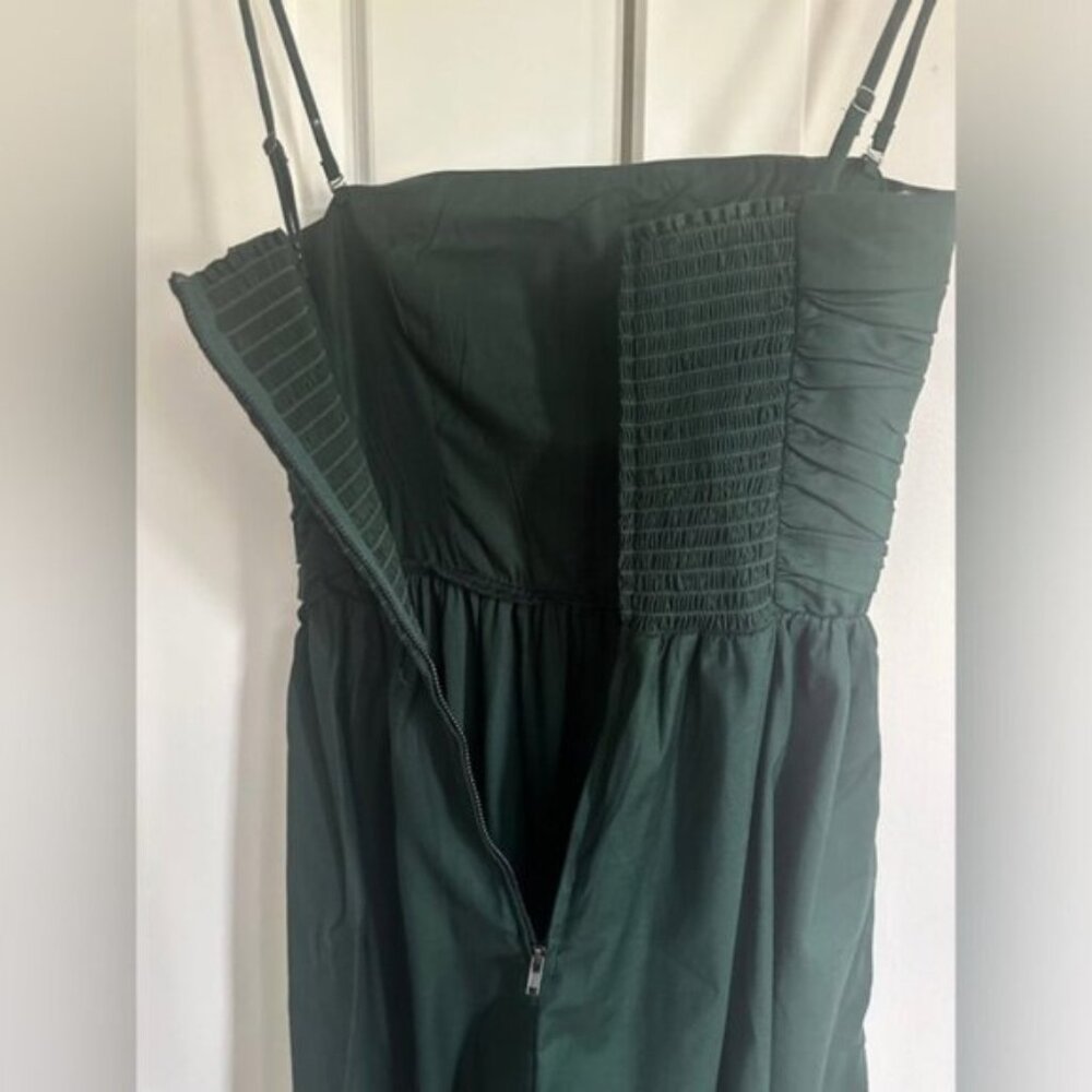 NEW Reformation Lissa Cotton Midi Dress Forest Dark Green Removable Straps sz 4 - Picture 14 of 14